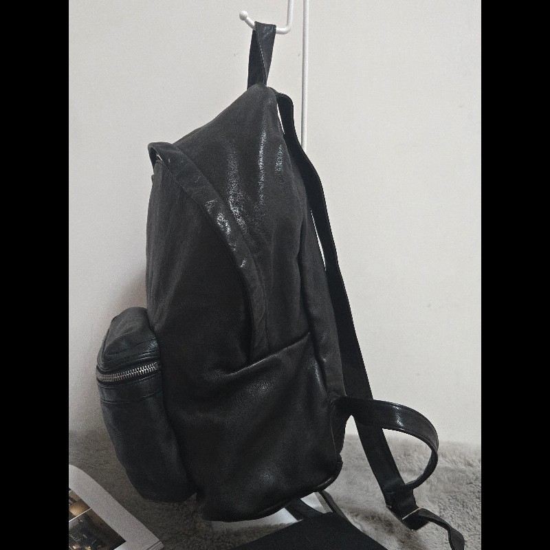 YSL Saint Laurent 聖羅蘭 全皮革 黑色 後背包-3