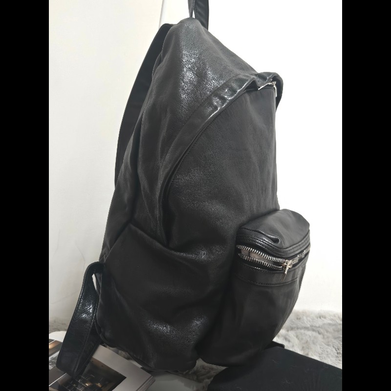 YSL Saint Laurent 聖羅蘭 全皮革 黑色 後背包-4