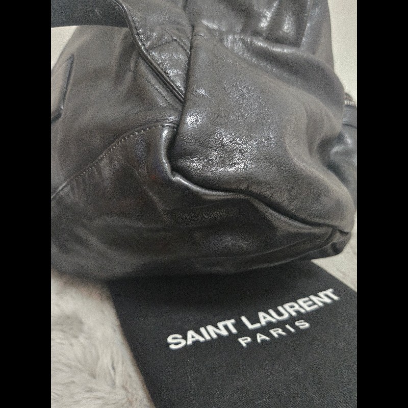 YSL Saint Laurent 聖羅蘭 全皮革 黑色 後背包-22