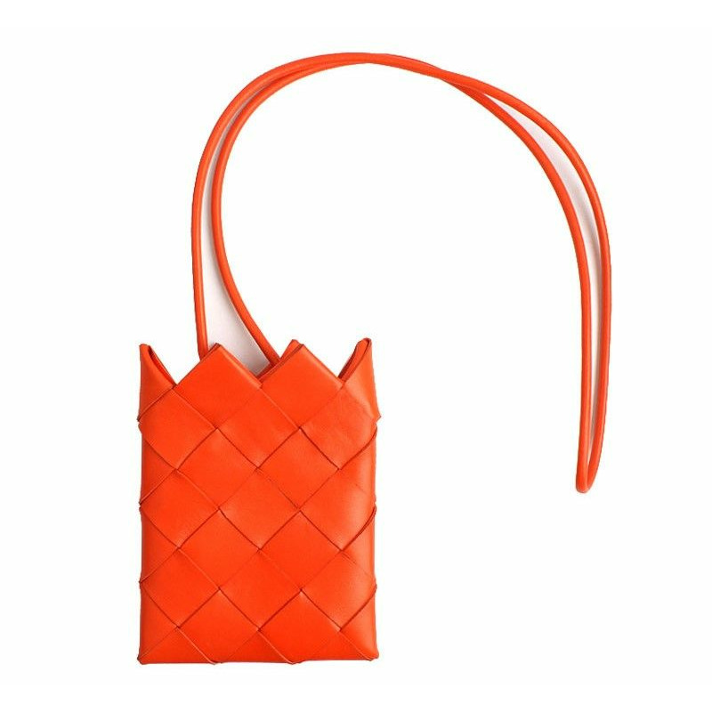 【包稅】BOTTEGA VENETA 橙色編織手機支架和斜背包-2