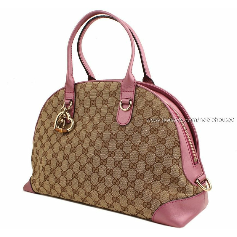 【包稅】GUCCI 心型米色 Presiarose GG 帆布大號手提包-1