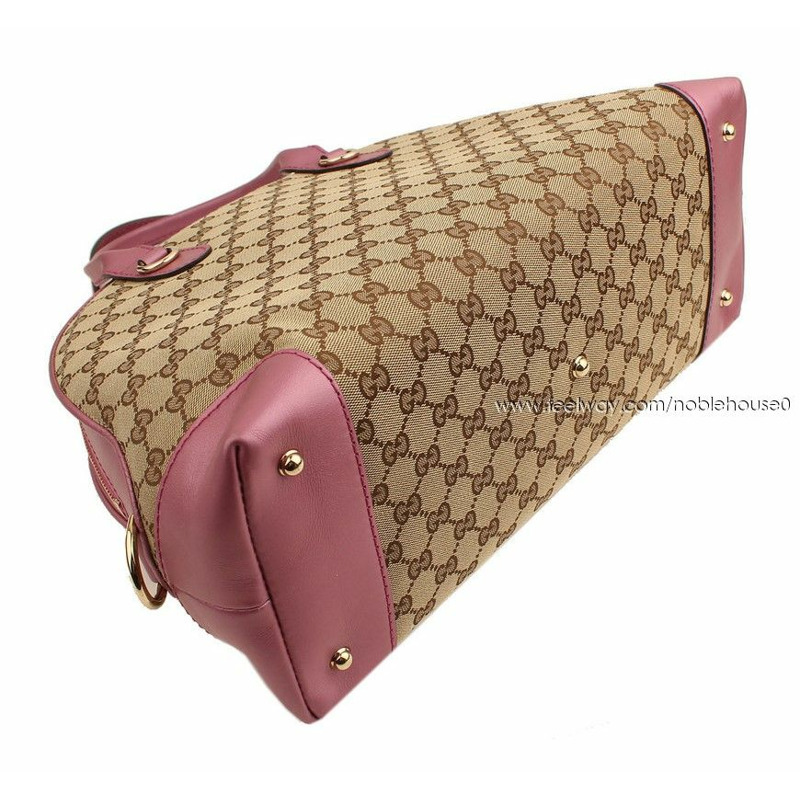 【包稅】GUCCI 心型米色 Presiarose GG 帆布大號手提包-4