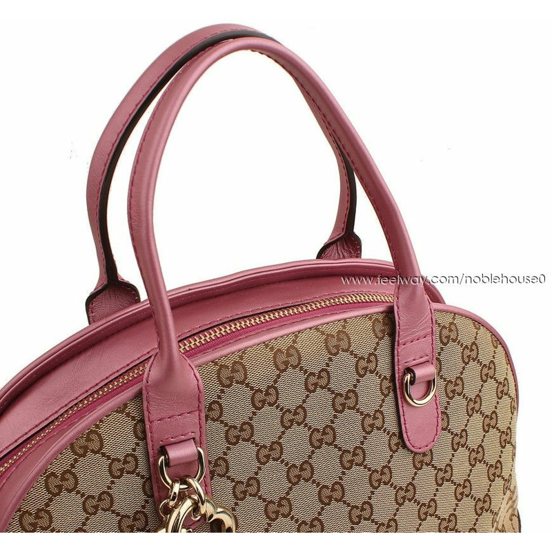 【包稅】GUCCI 心型米色 Presiarose GG 帆布大號手提包-6