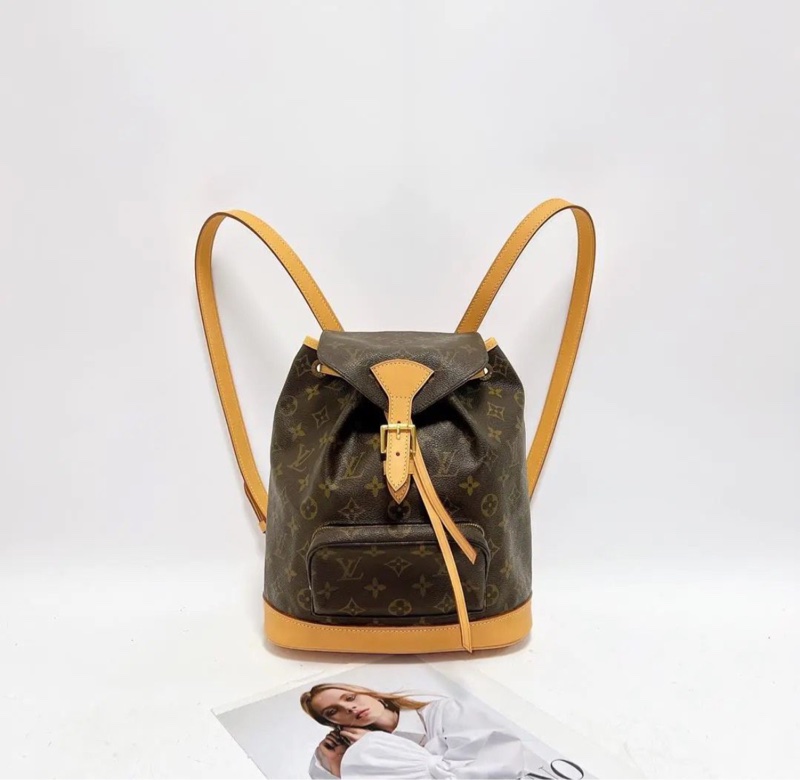 【90%新✨全網最平】LV Montsouris  老花抽繩系帶書包｜背包｜雙肩包-0