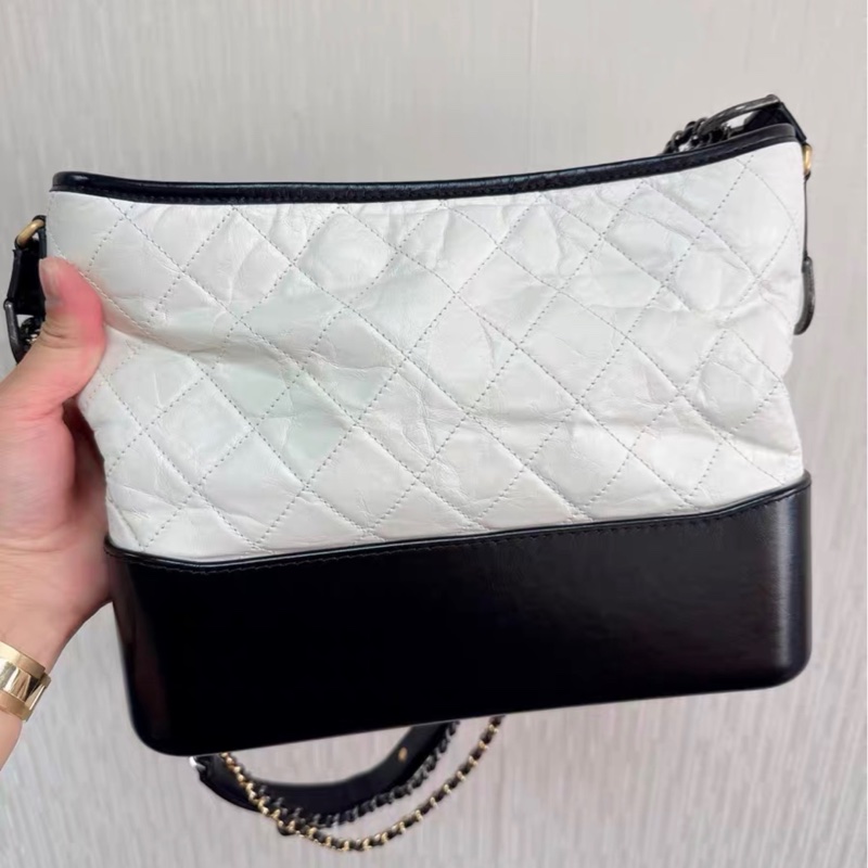 【99%新 ✨ 全網最低價！】 26開 Chanel 流浪包 黑白 熊貓配色 中號 有保卡配件 近全新-0