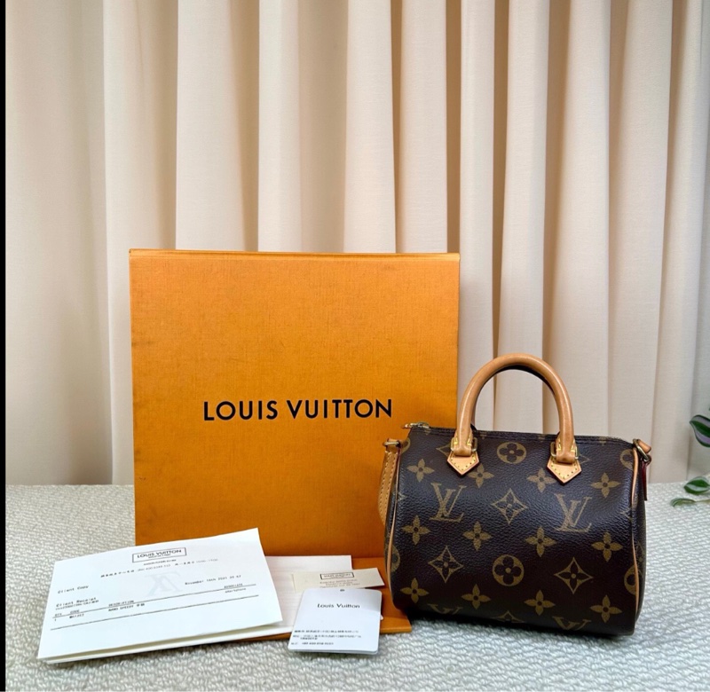 【90%新✨大全套有購證✨全網最低價】LV NANO SPEEDY MINI枕頭包-0