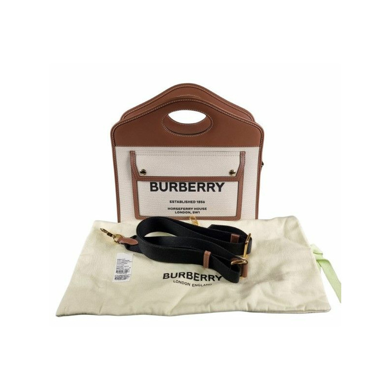 【包稅】BURBERRY 21秋冬雙色帆布手提袋-7