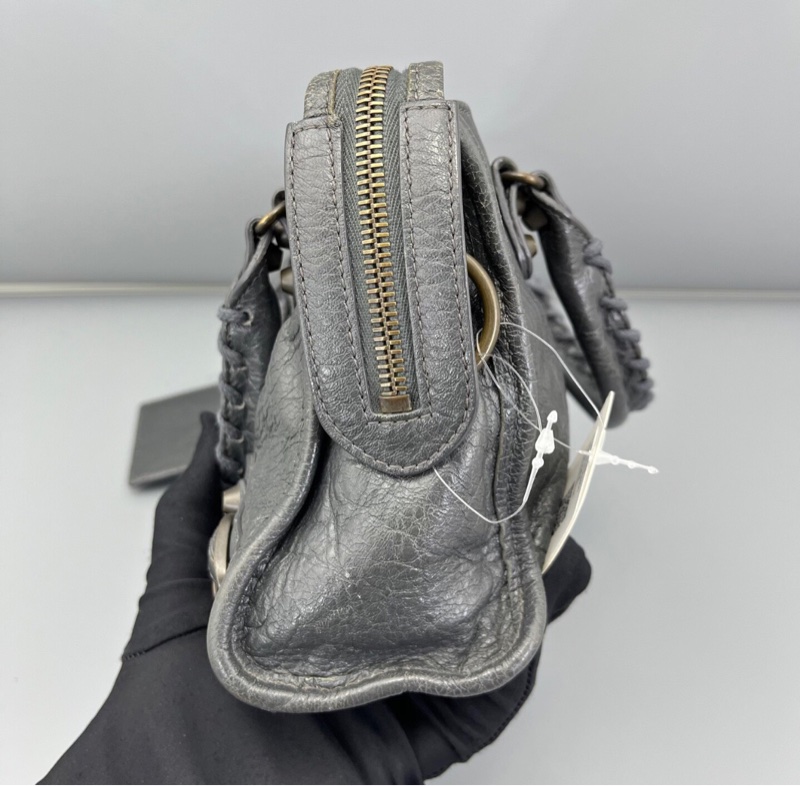 【95%新✨全網最低價】Balenciaga 巴黎世家 Le City機車包mini深灰色 小羊皮 單肩｜斜挎｜手提包-2