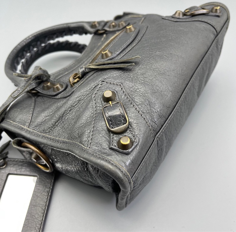 【95%新✨全網最低價】Balenciaga 巴黎世家 Le City機車包mini深灰色 小羊皮 單肩｜斜挎｜手提包-5