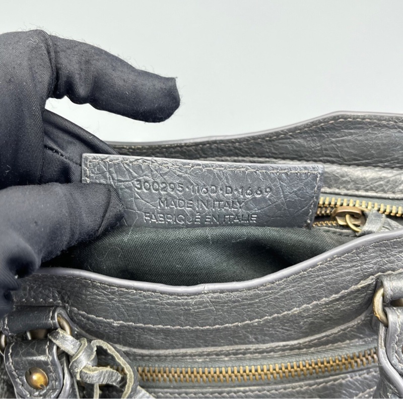 【95%新✨全網最低價】Balenciaga 巴黎世家 Le City機車包mini深灰色 小羊皮 單肩｜斜挎｜手提包-8