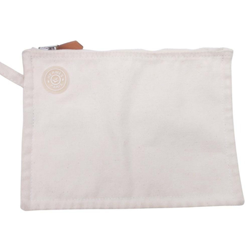 愛馬仕 Cannes PM 手提包，帆佈人字紋，帶小袋，黑色/象牙色，女士款-8