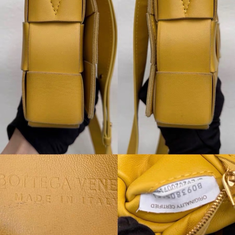 【95%新 ✨ 全網最低價！】BV Cassette 姜黃15格 單肩斜挎包 羊皮 軟軟手感-7