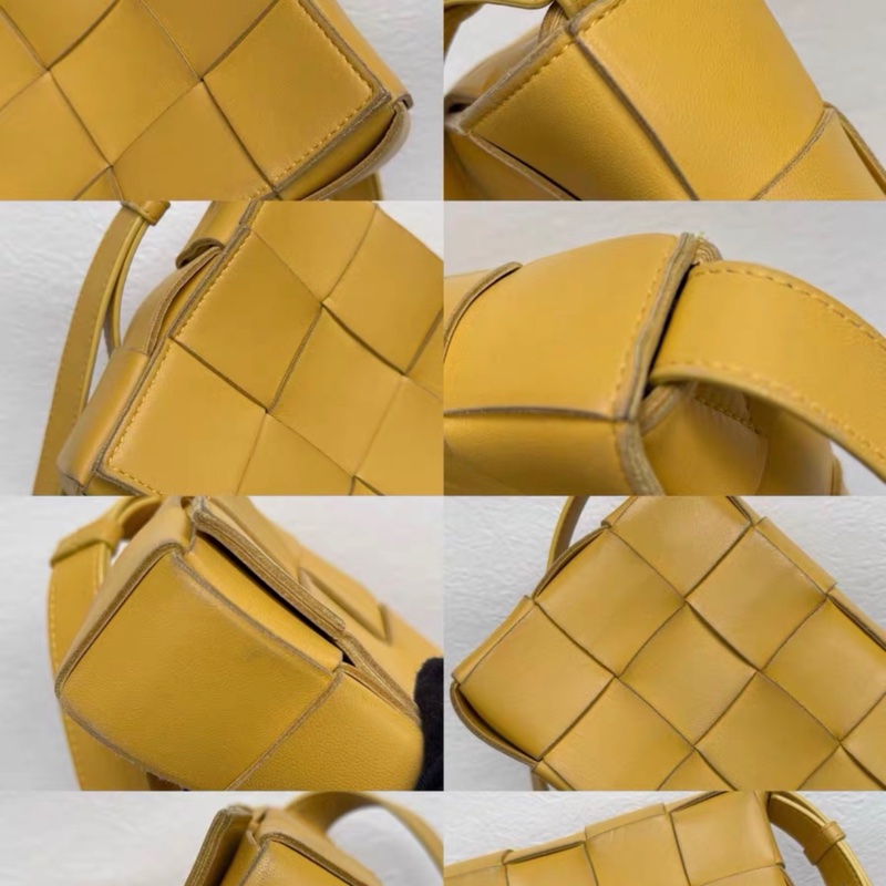 【95%新 ✨ 全網最低價！】BV Cassette 姜黃15格 單肩斜挎包 羊皮 軟軟手感-9