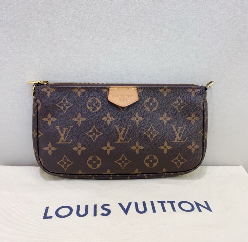 【全網最低價✨92%新✨子包全在】LV Multi Pochette Accessoires 綠色肩帶 鏈條老花五合一組合包-1