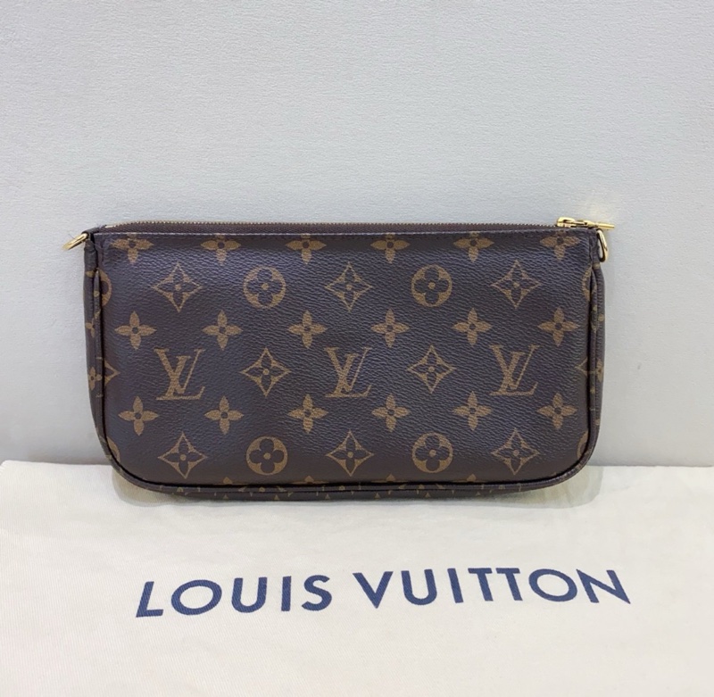 【全網最低價✨92%新✨子包全在】LV Multi Pochette Accessoires 綠色肩帶 鏈條老花五合一組合包-2