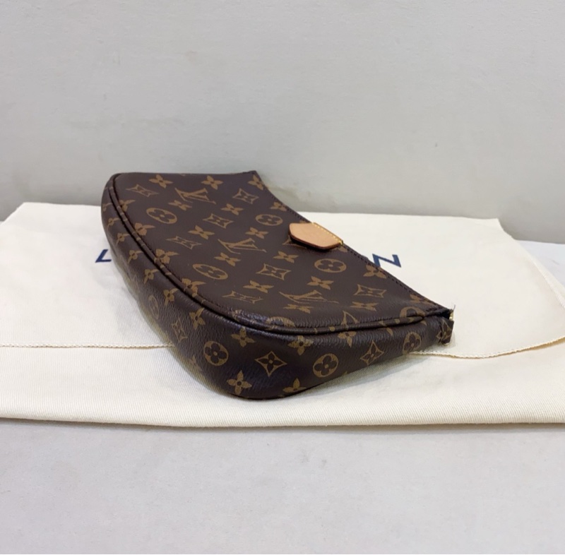 【全網最低價✨92%新✨子包全在】LV Multi Pochette Accessoires 綠色肩帶 鏈條老花五合一組合包-4