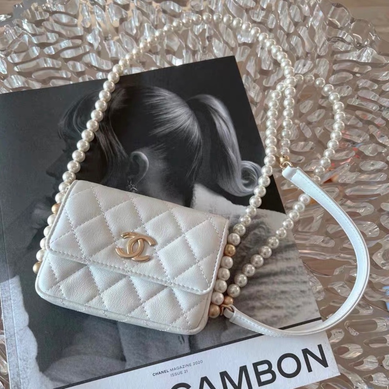 【96%新 ✨ 全網最低價！】Chanel 21s 珍珠mini woc 零錢卡片 斜挎包-1