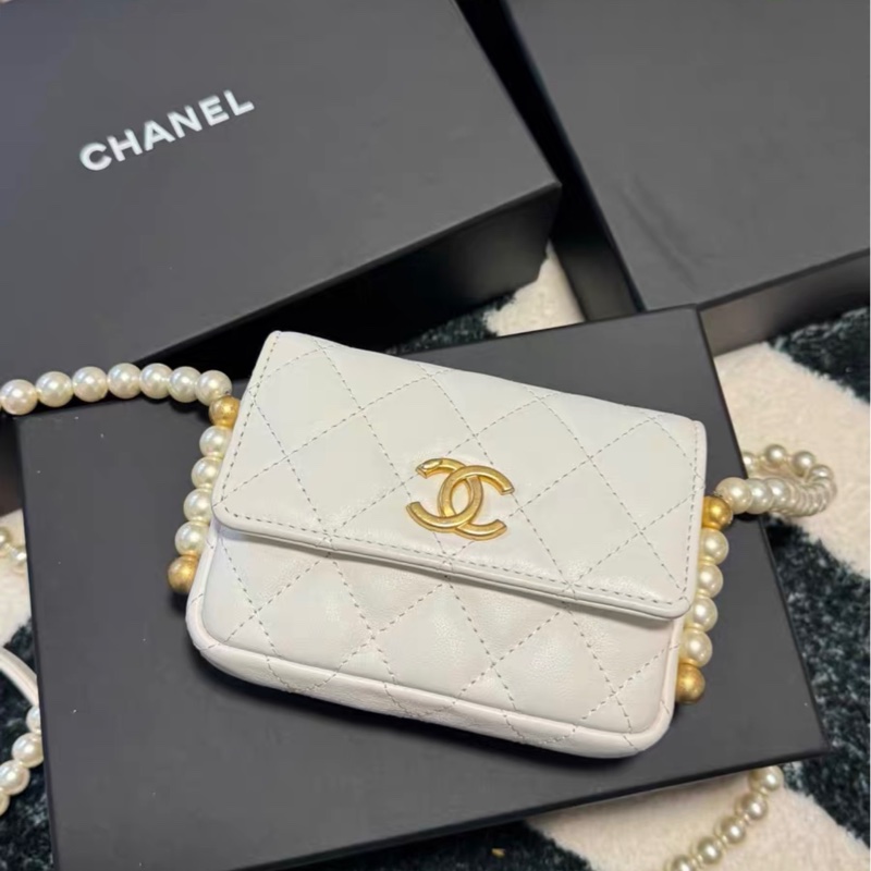 【96%新 ✨ 全網最低價！】Chanel 21s 珍珠mini woc 零錢卡片 斜挎包-3