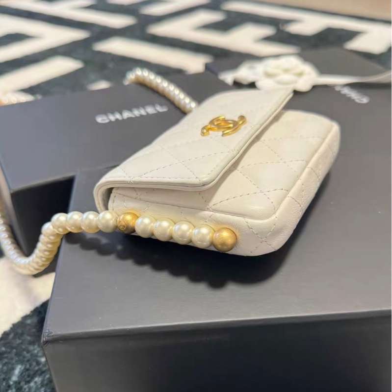 【96%新 ✨ 全網最低價！】Chanel 21s 珍珠mini woc 零錢卡片 斜挎包-5