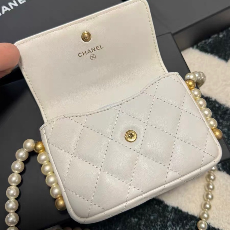 【96%新 ✨ 全網最低價！】Chanel 21s 珍珠mini woc 零錢卡片 斜挎包-7
