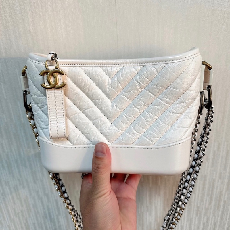 【97新 ✨ 全網最低價！】Chanel 29開 有保卡 流浪包 小號 白色 金扣 白雪公主-2