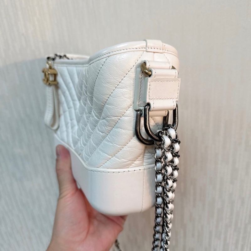 【97新 ✨ 全網最低價！】Chanel 29開 有保卡 流浪包 小號 白色 金扣 白雪公主-4