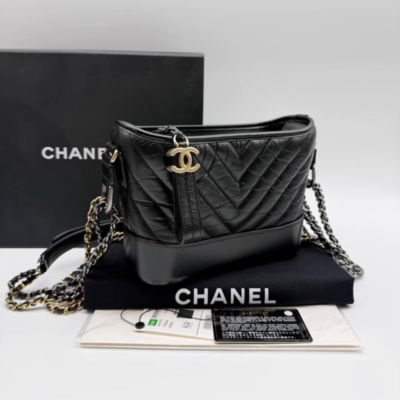 【95新 ✨ 全網最低價!】Chanel 流浪包 山形紋 小號 黑色 金扣-2