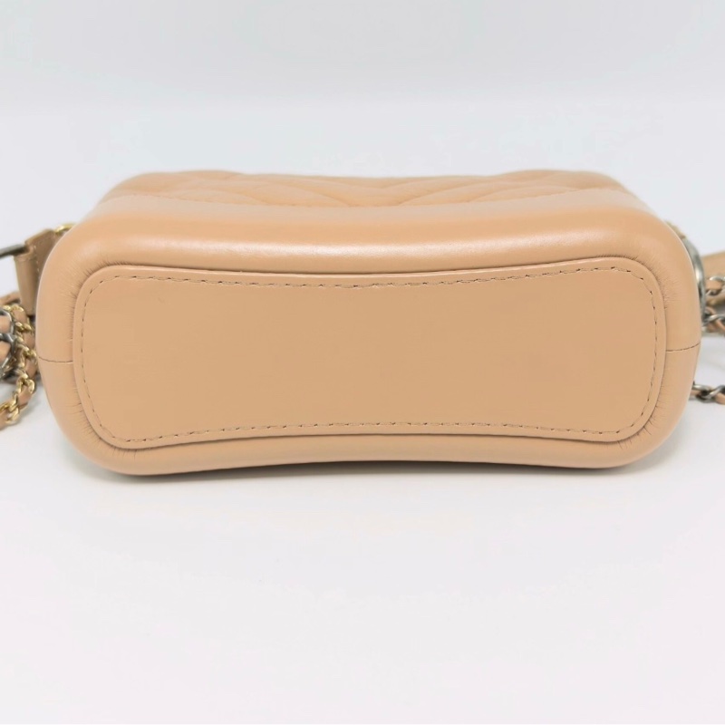 【97新 ✨ 全網最低價！】Chanel 29開有卡 流浪包 山形紋 小號 奶茶色 金扣-6