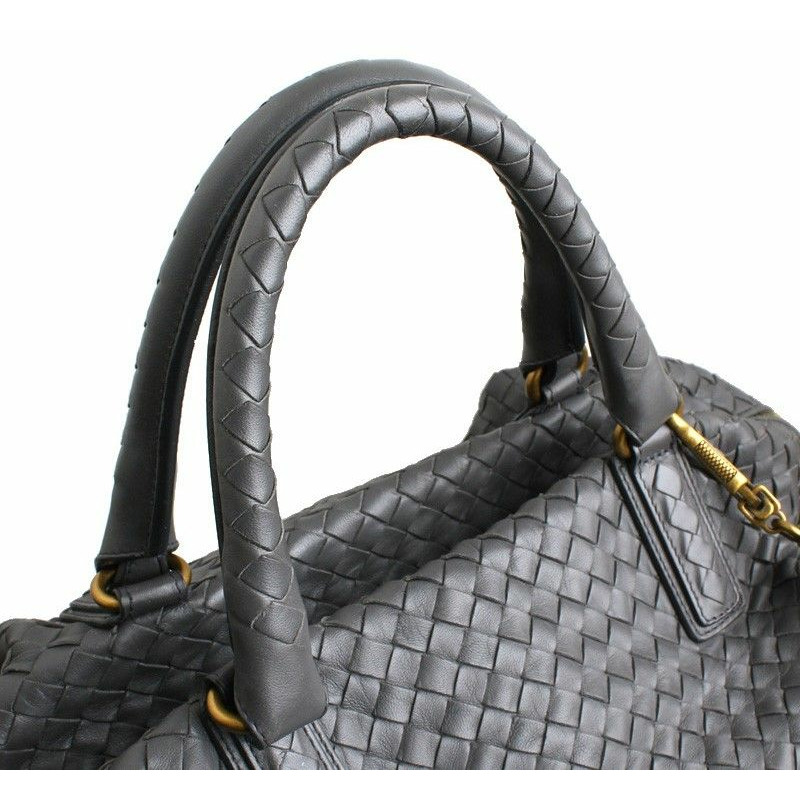 【包稅】BOTTEGA VENETA 灰色編織大手提單肩包-5