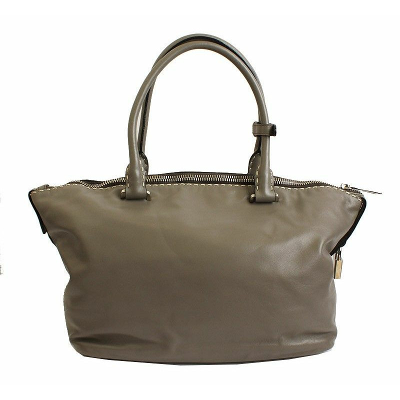 【包稅】PRADA 灰色縫線小牛皮手提包 BR5128-2