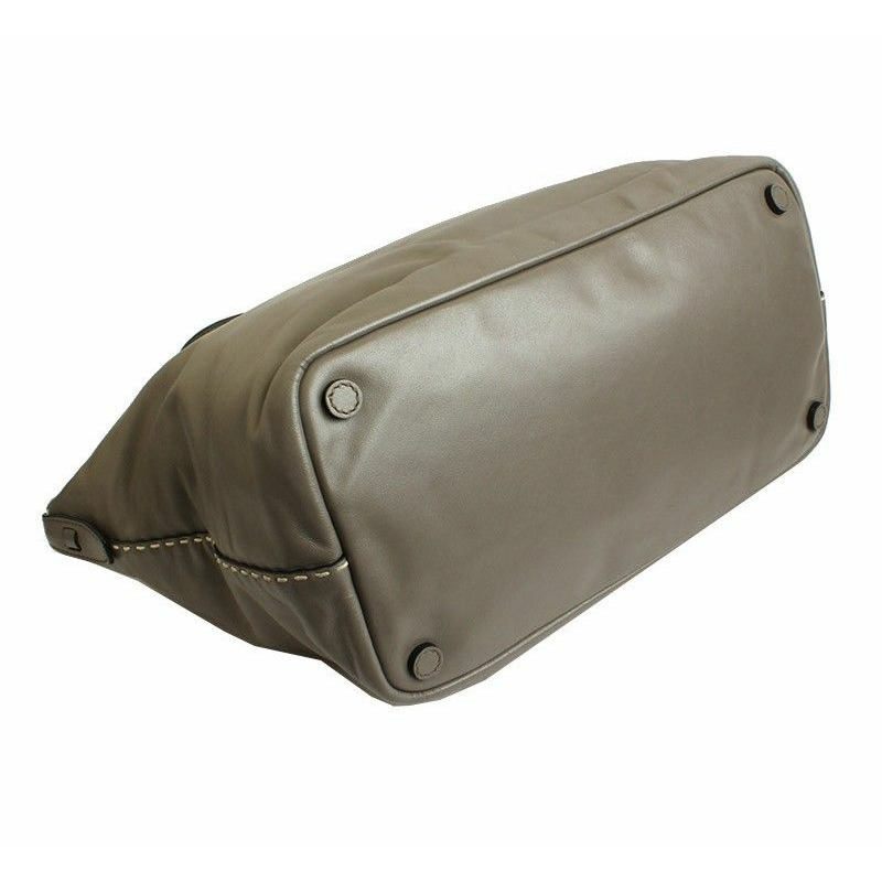【包稅】PRADA 灰色縫線小牛皮手提包 BR5128-3