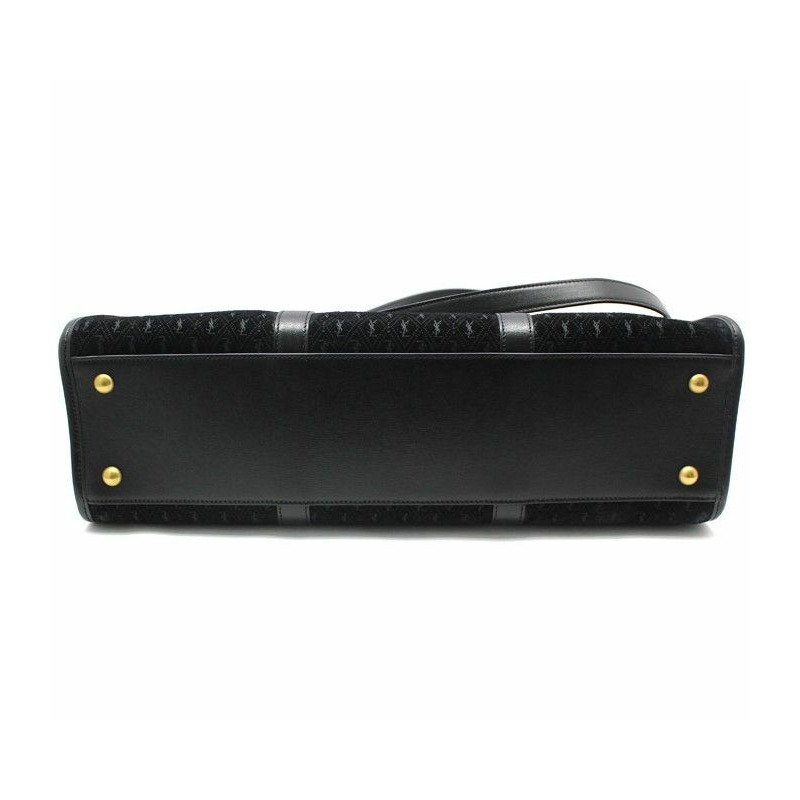 【包稅】SAINT LAURENT 黑色麂皮印花中型旅行袋/單肩包-2