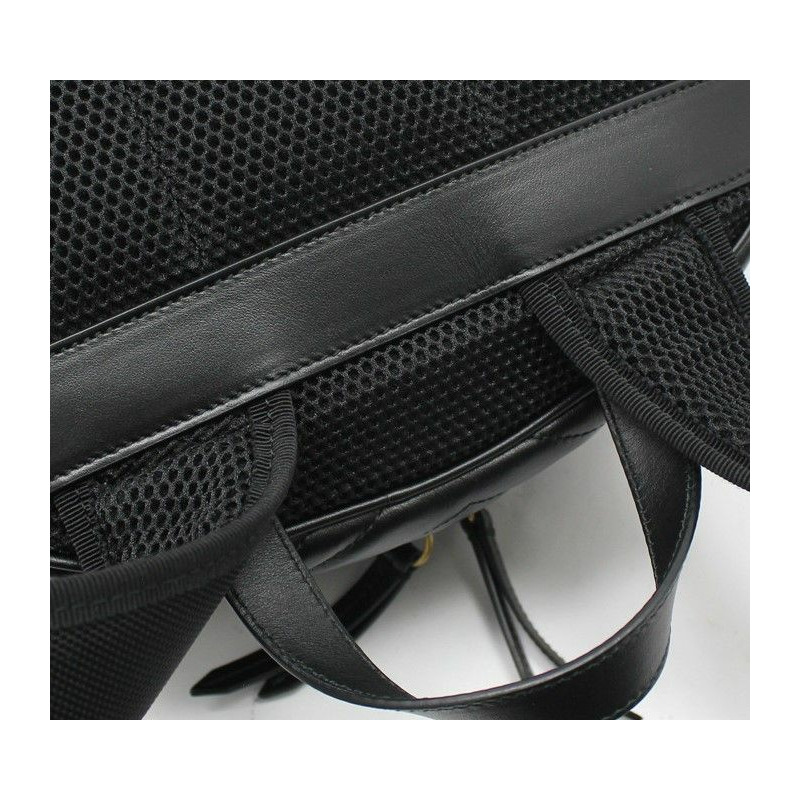 【包稅】GUCCI 黑色馬特拉塞凸紋 V 型 Marmont 背包 523405-7