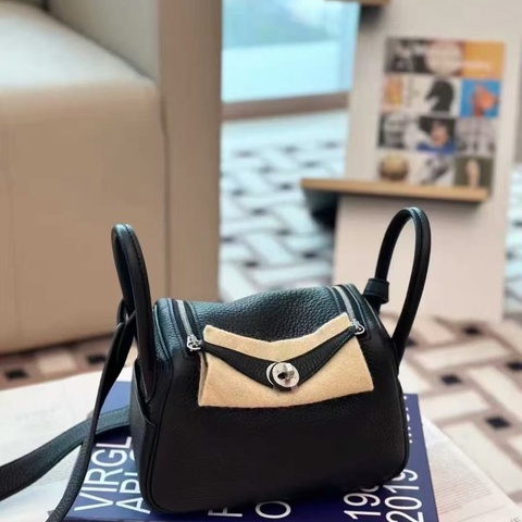 Hermes Mini Lindy 黑銀二代 tc皮 K刻