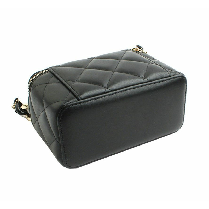 【包稅】CHANEL Vanity 化妝黑色羊皮金斜背包 31-3