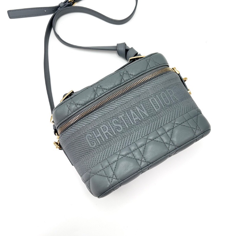 DIOR TraveIVanity霧霾藍小號化妝盒18*13*10.5 98新配件盒子塵袋-3