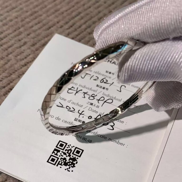 Chanel香奈兒白金窄版 coco crush 菱格紋手鐲S碼 24年購入-6