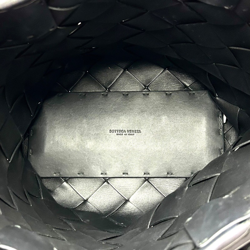 BV 黑色編織子母手提水桶包 29*32*14 98新配件塵袋-2