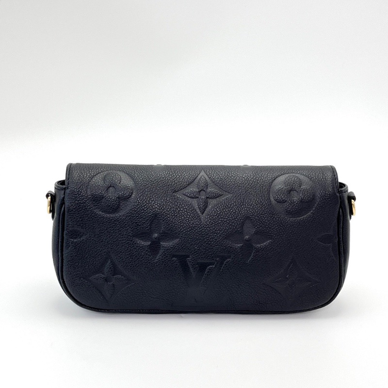LV/路易威登Ivy全皮黑色壓花手提肩背鏈條包98新23*12*4配件塵袋盒子-6