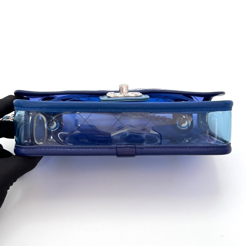 CHANEL CF PVC透明果凍包 98新21*12*5.5配件保卡塵袋-4