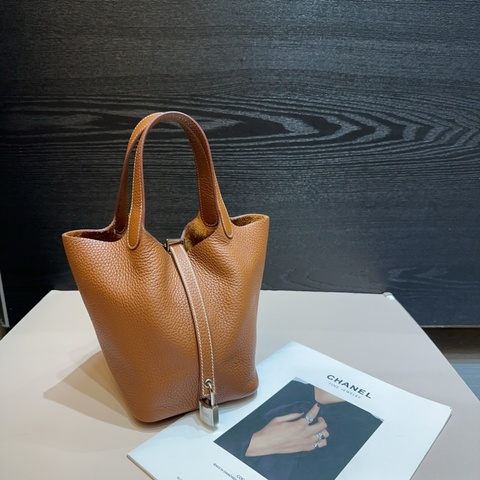 Hermes 37金棕銀釦Picotin 18菜籃子手提包