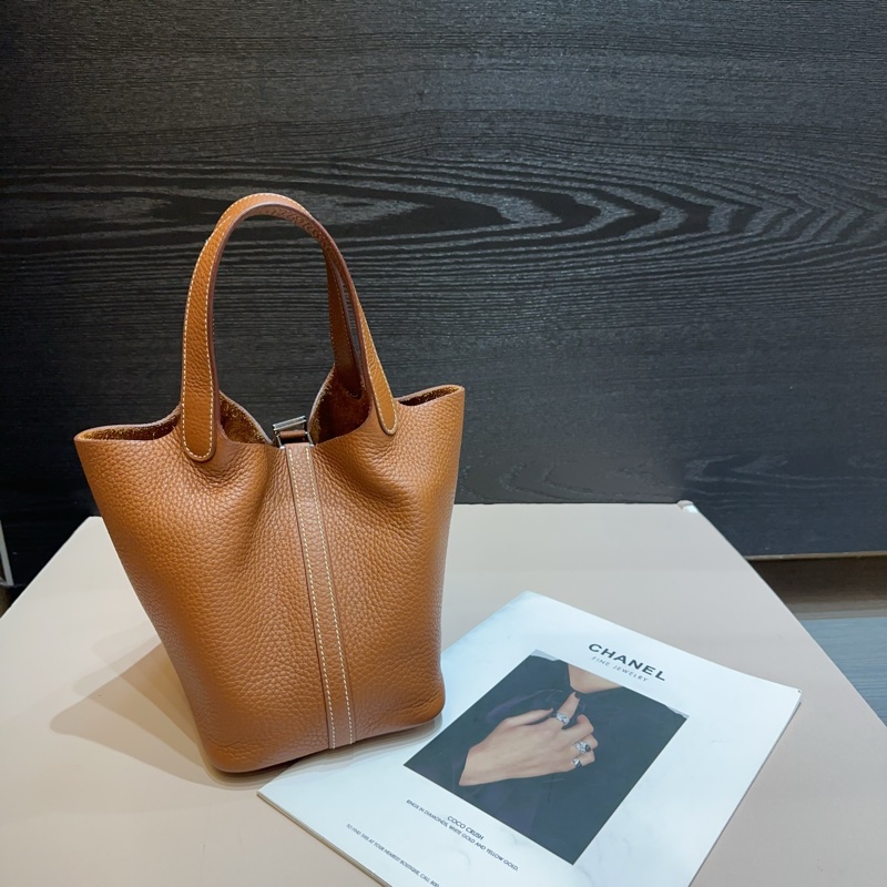 Hermes 37金棕銀釦Picotin 18菜籃子手提包-1