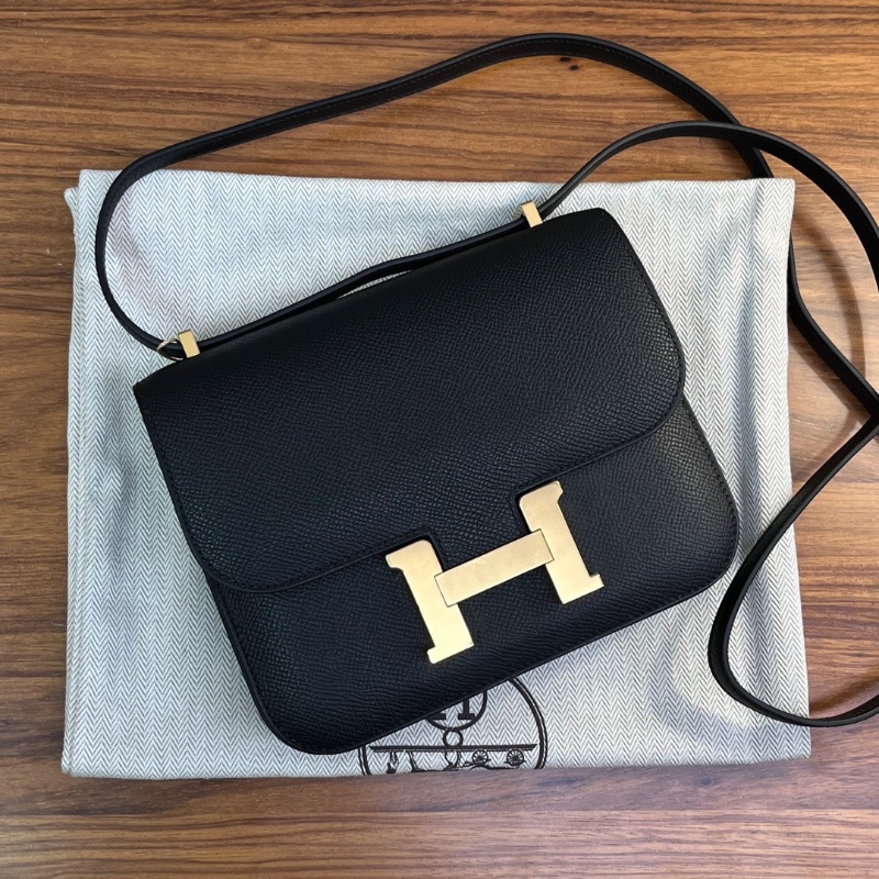 HERMES黑金康康19肩背斜背包19*15*5K刻全新全配-2