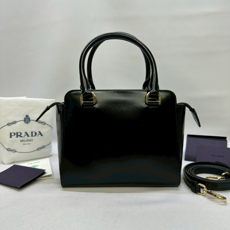 PRADA Vitello亮面皮革迷你手提包-1