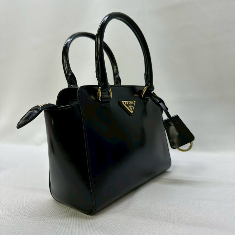 PRADA Vitello亮面皮革迷你手提包-3