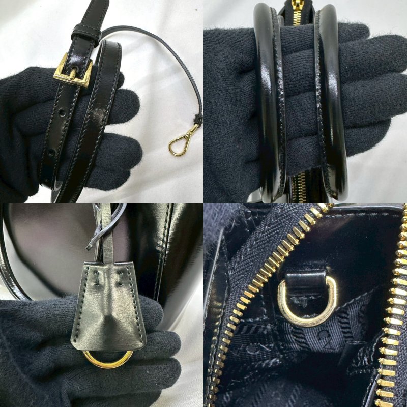 PRADA Vitello亮面皮革迷你手提包-6