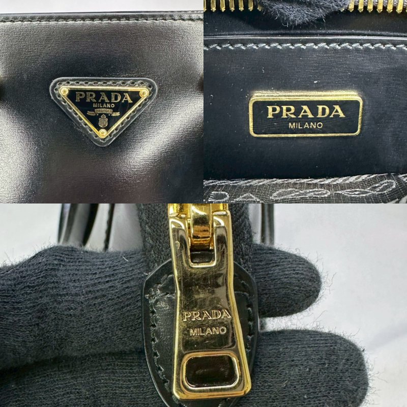 PRADA Vitello亮面皮革迷你手提包-7
