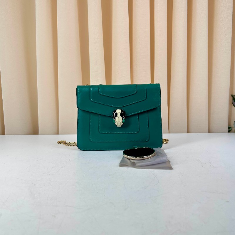 BVLGARI 綠色琺瑯蛇頭包 woc 小號款-0