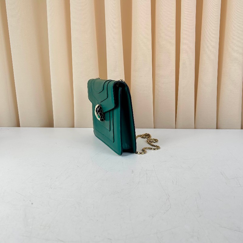 BVLGARI 綠色琺瑯蛇頭包 woc 小號款-4