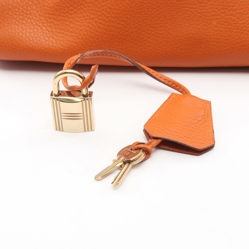 愛馬仕 Birkin 單肩包 H Taurillon Clemence Potiron 橙色 二手 GHW-5